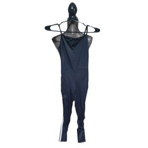 Jumpsuit w/ White Stripe Side Dance Costume Black Size Large Child Contemporary